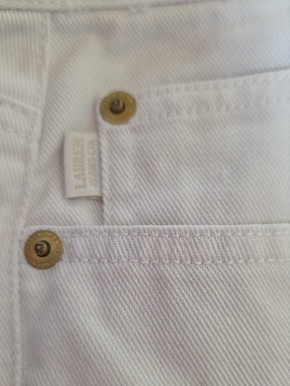 Lauren Ralph Lauren White Crop Jeans with Hand-Painted Floral Detail Waist 35 - Picture 5 of 7